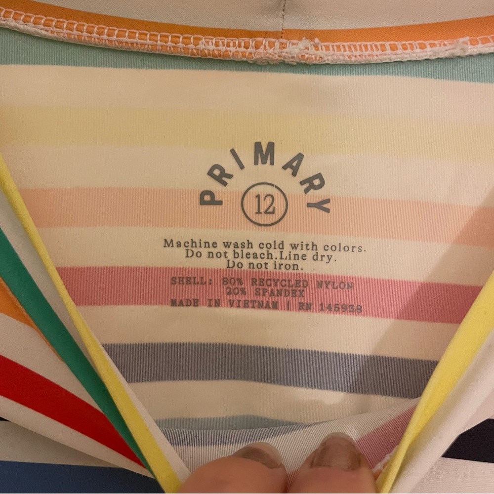 Primary Multicolor Striped Rashguard/Swim Shirt - Picture 4 of 5